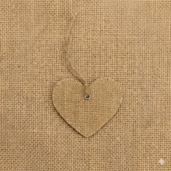 Jute hartjes labels naturel